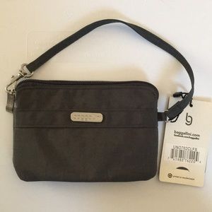 NWT Baggallini Wristlet, Grey/Hot Pink, Price Firm